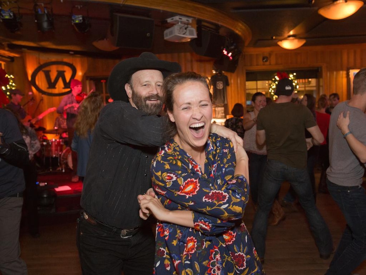 Two people dancing in Jackson Hole